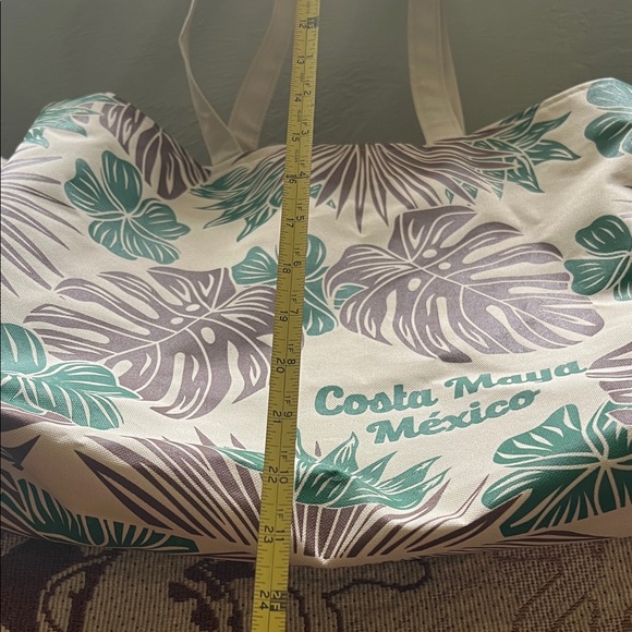 #1075* Unisex Costa Maya Mexico Tropical Tote Bag - Green and Brown - Picture 3 of 4